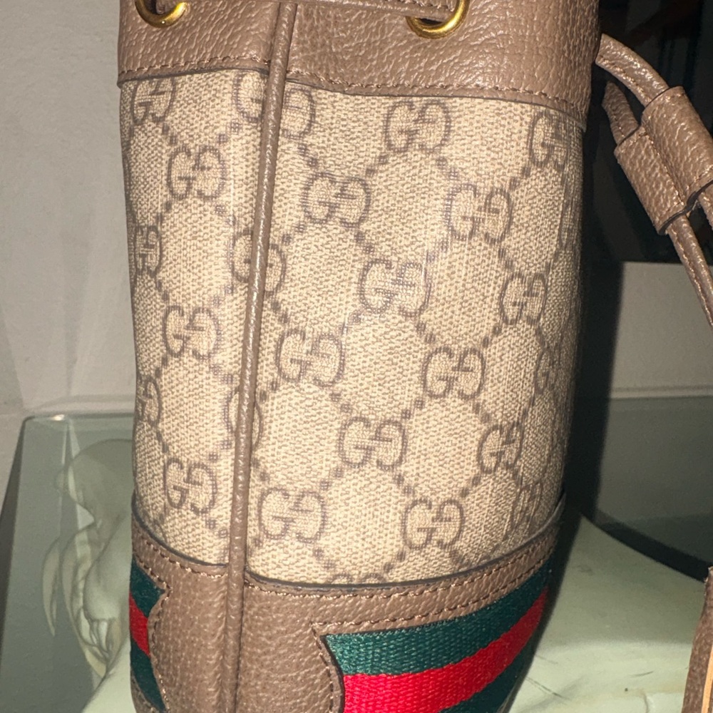 Gucci Brown GG Canvas Mini Drawstring Bucket Bag - Picture 3 of 10